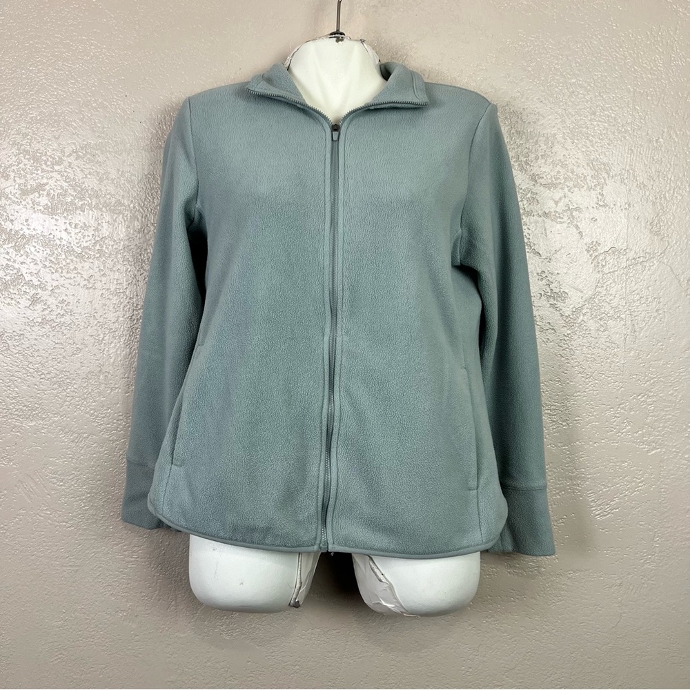 5 for $30 Old Navy Fleece Jacket Womens ‎ M Long Sleeve Pockets Full Zip green